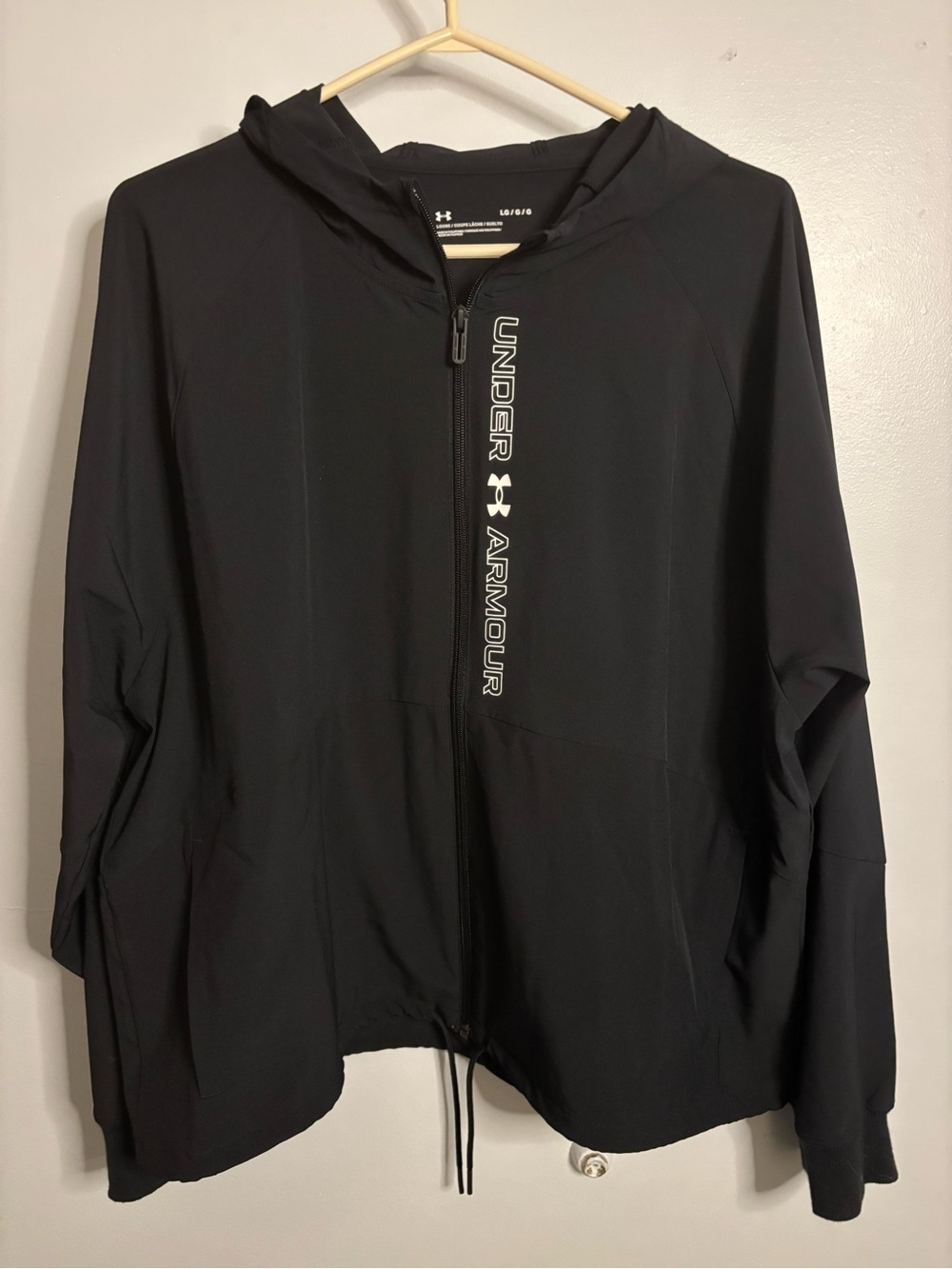 Under Armour Black Full-Zip Hooded Bomber Jacket